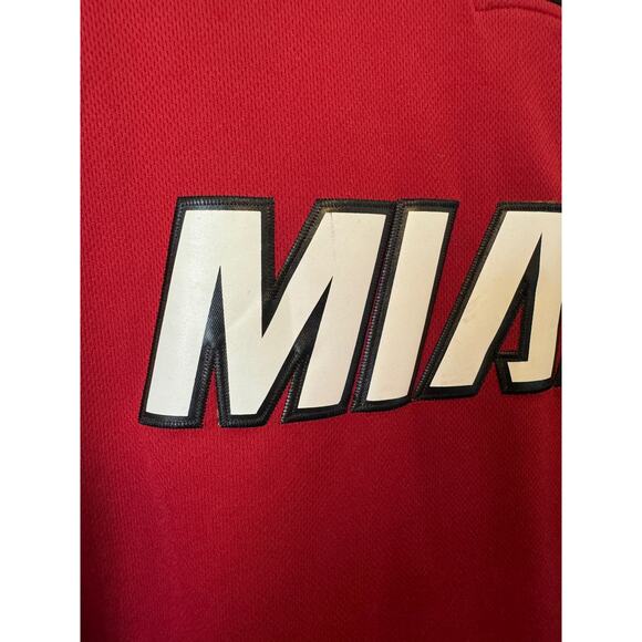 Adidas Miami Heat Lebron James #6 Red Stitched Jersey - Authentic - XL Length +2 - Picture 9 of 11